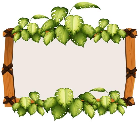 Border template with woods and leaves