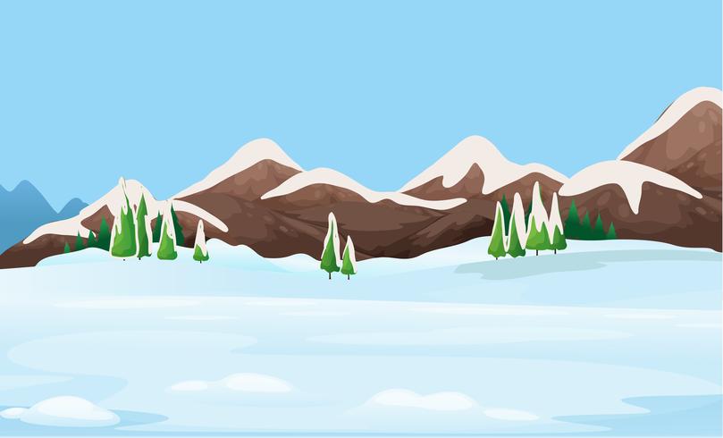 Un paisaje de naturaleza de hielo. vector