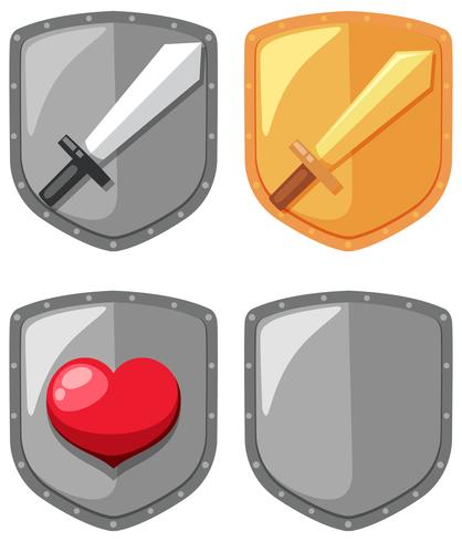 Sword shield game element vector