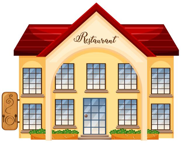 A fancy restaurant building vector