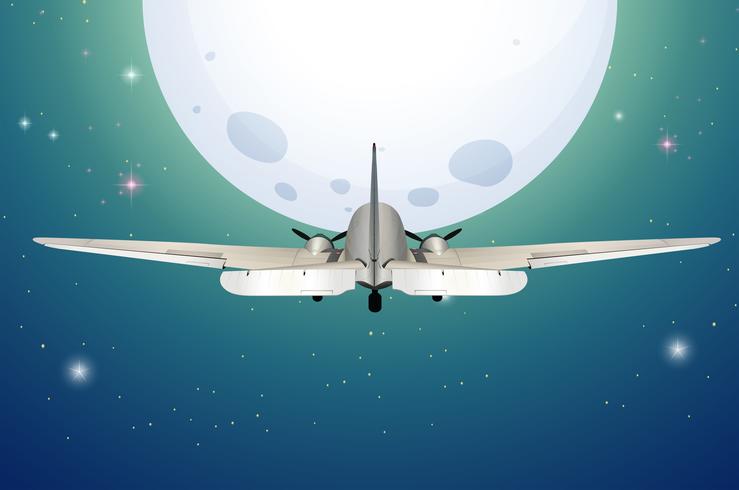 An Airplane Flying to the Moon vector