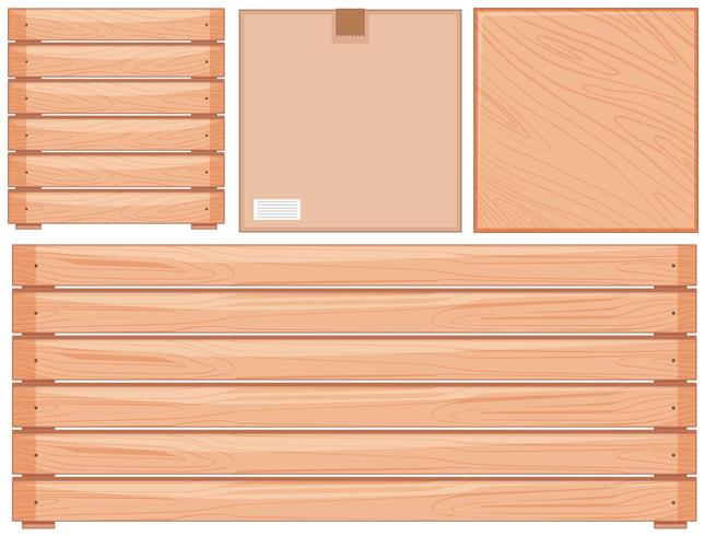 Conjunto de piezas de madera vector