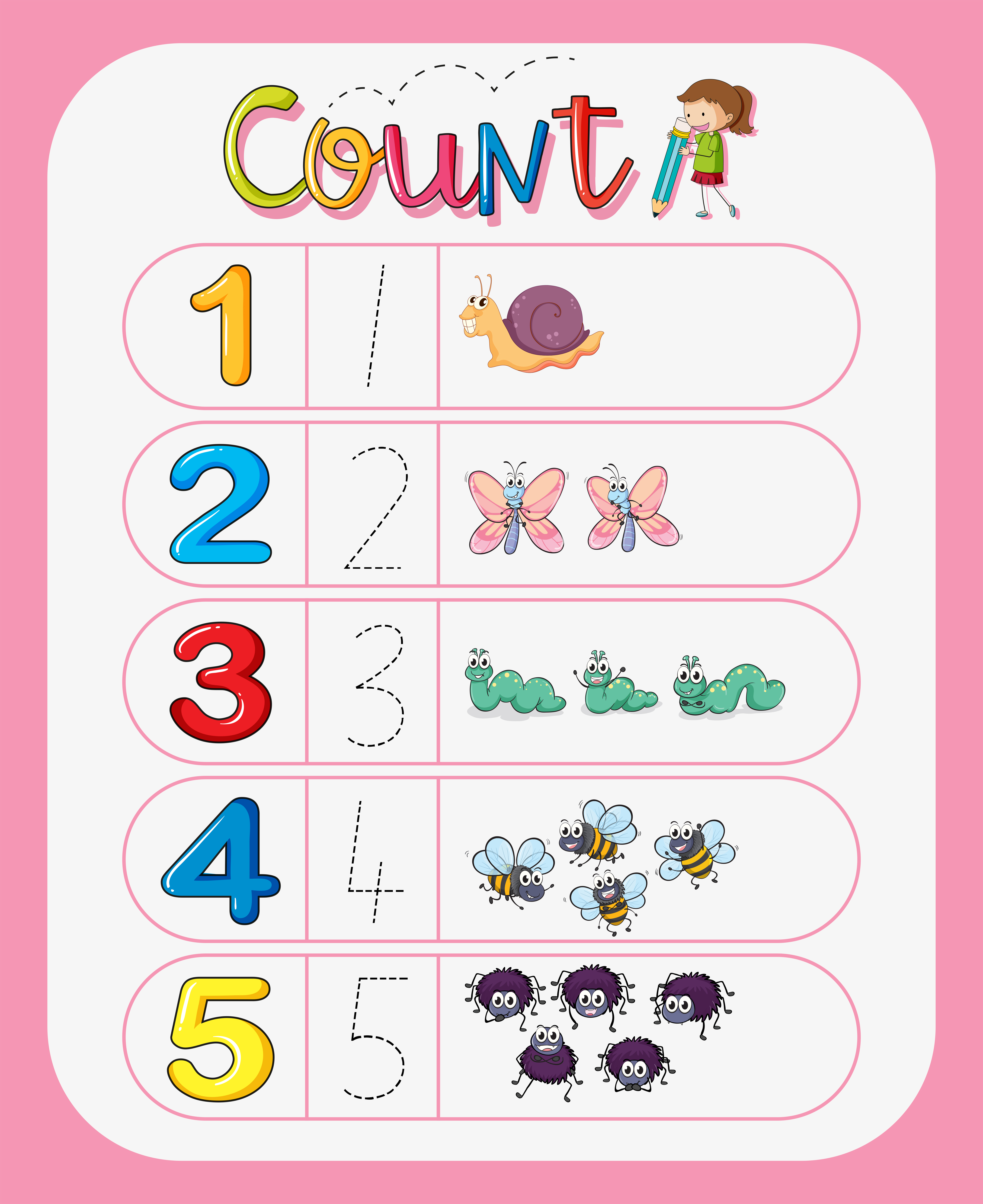 Numbers Counting Worksheets