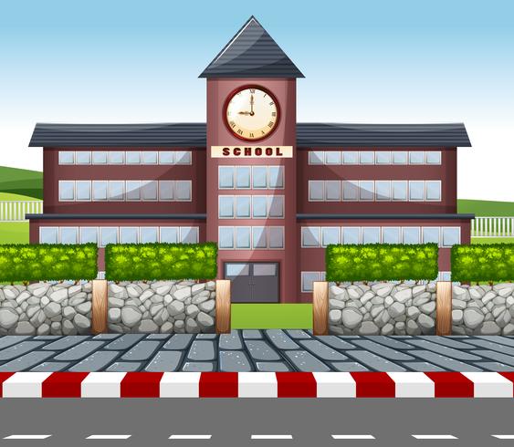 A modern school building vector