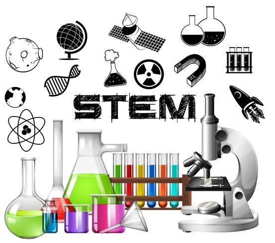 Diseño de cartel para la educación STEM. vector