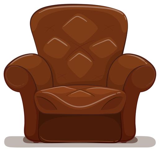 Brown armchair on white background vector