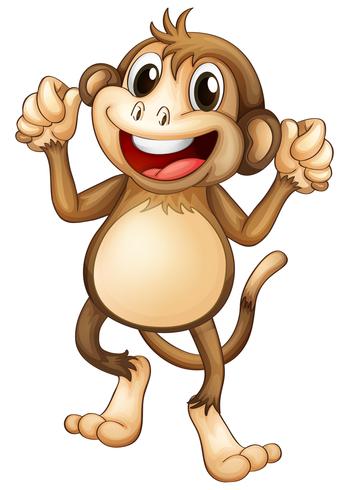 Happy monkey dancing alone vector