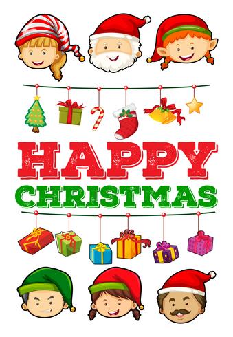 Christmas card with christmas ornaments vector