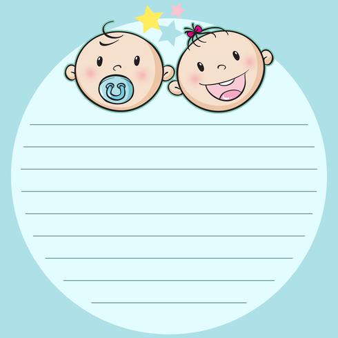 Paper design with two babies vector