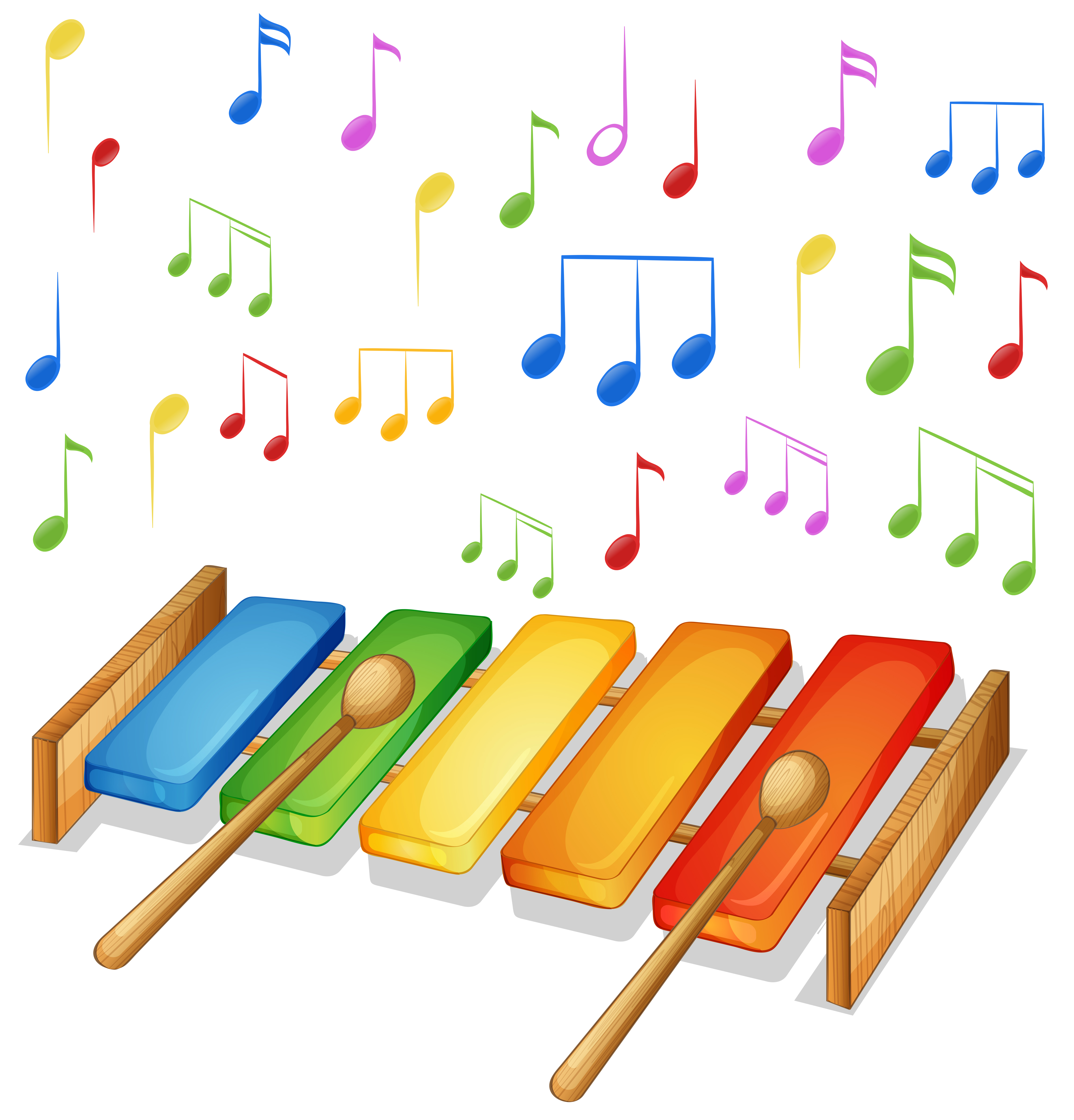 Xylophone with music notes background 446428 Vector Art at Vecteezy
