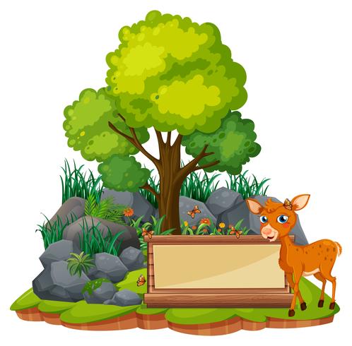 Banner template with little fawn vector