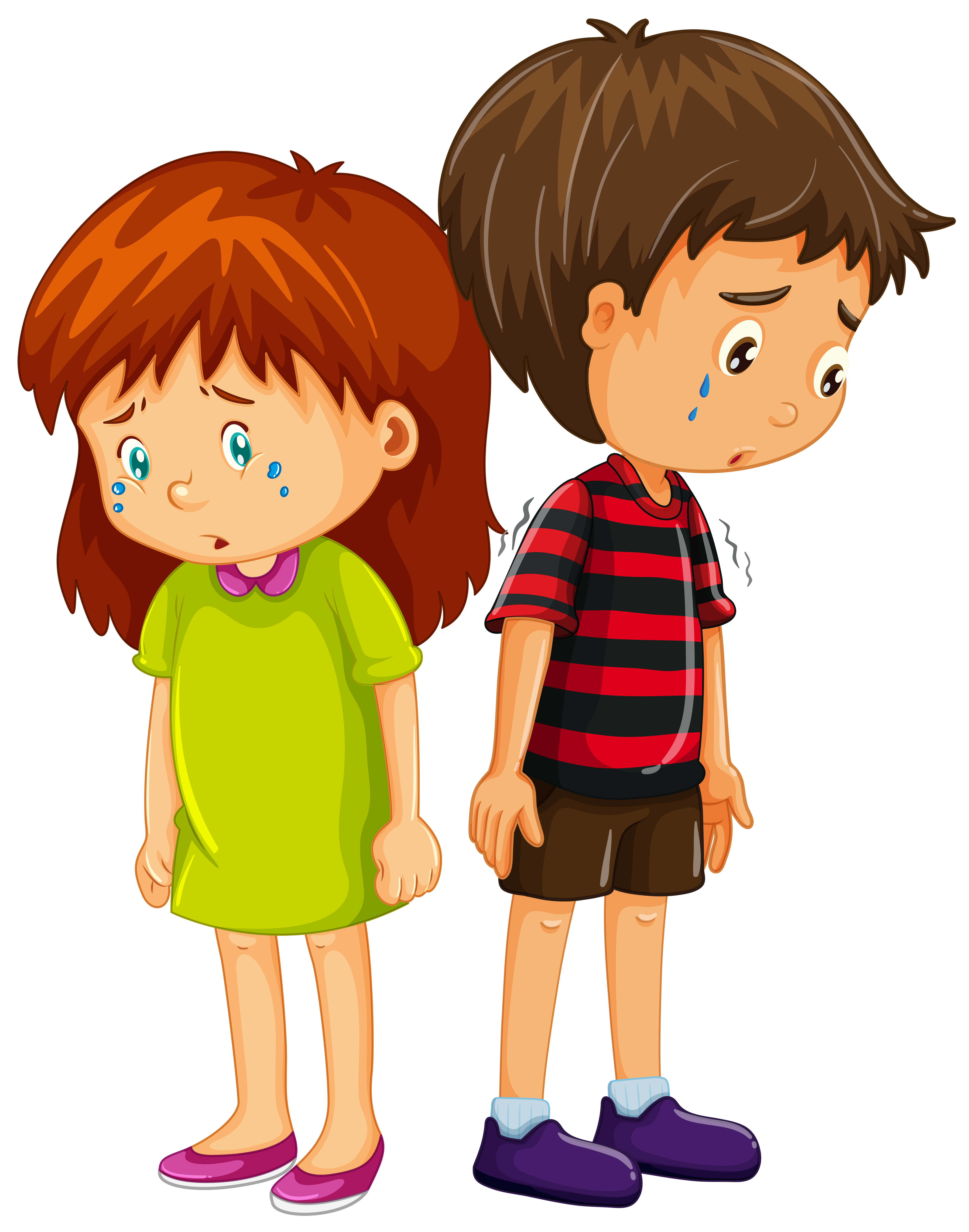 Sad Boy And Girl Crying 446444 Vector Art At Vecteezy