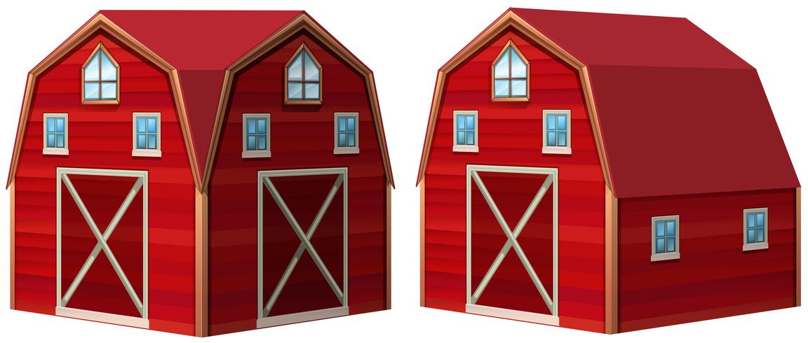 Red barn in 3D design vector