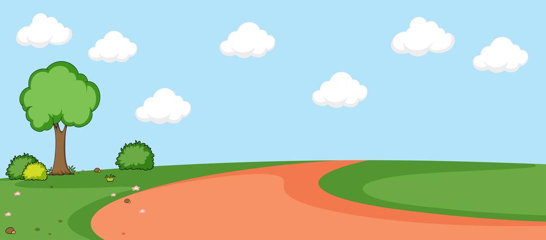 A flat nature landscape vector