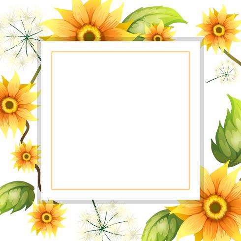 A Beautiful Sunflower Frame vector