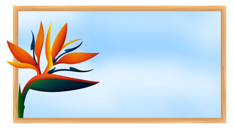 Frame template with bird of paradise flower vector