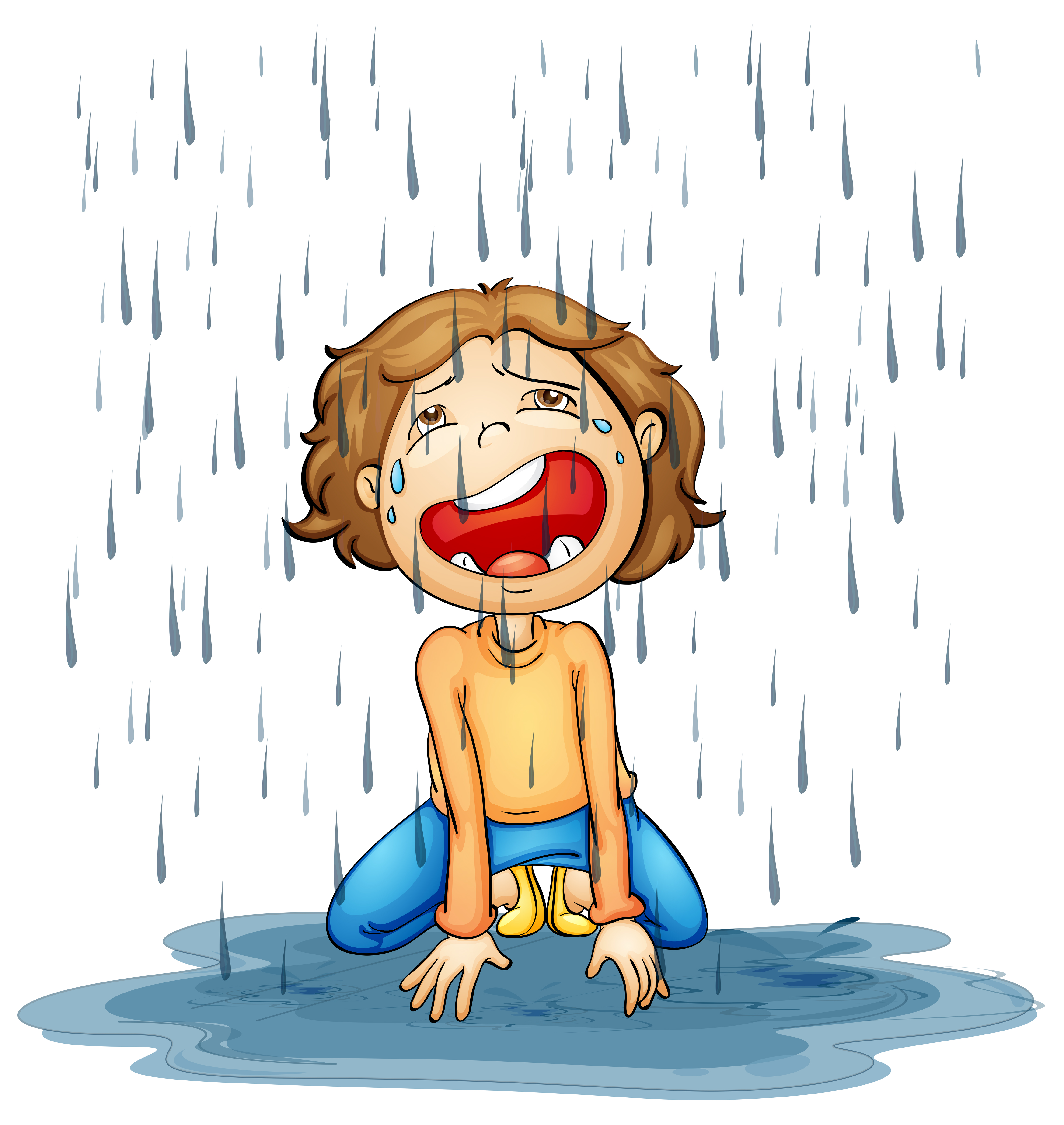 guy crying in rain