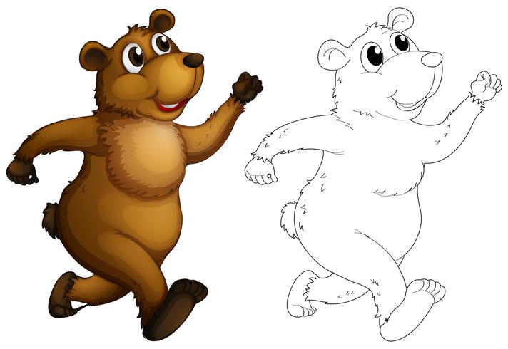 Doodle animal for grizzly bear vector