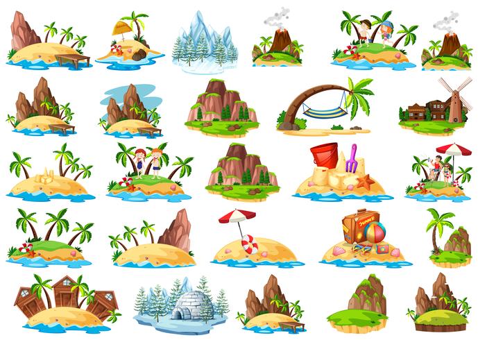 Set of different island vector