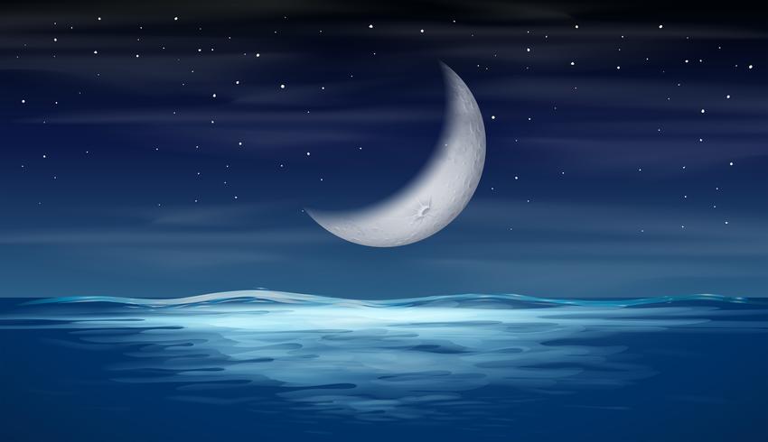 A moon on sky vector