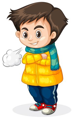 Cold kid white background - Download Free Vector Art 