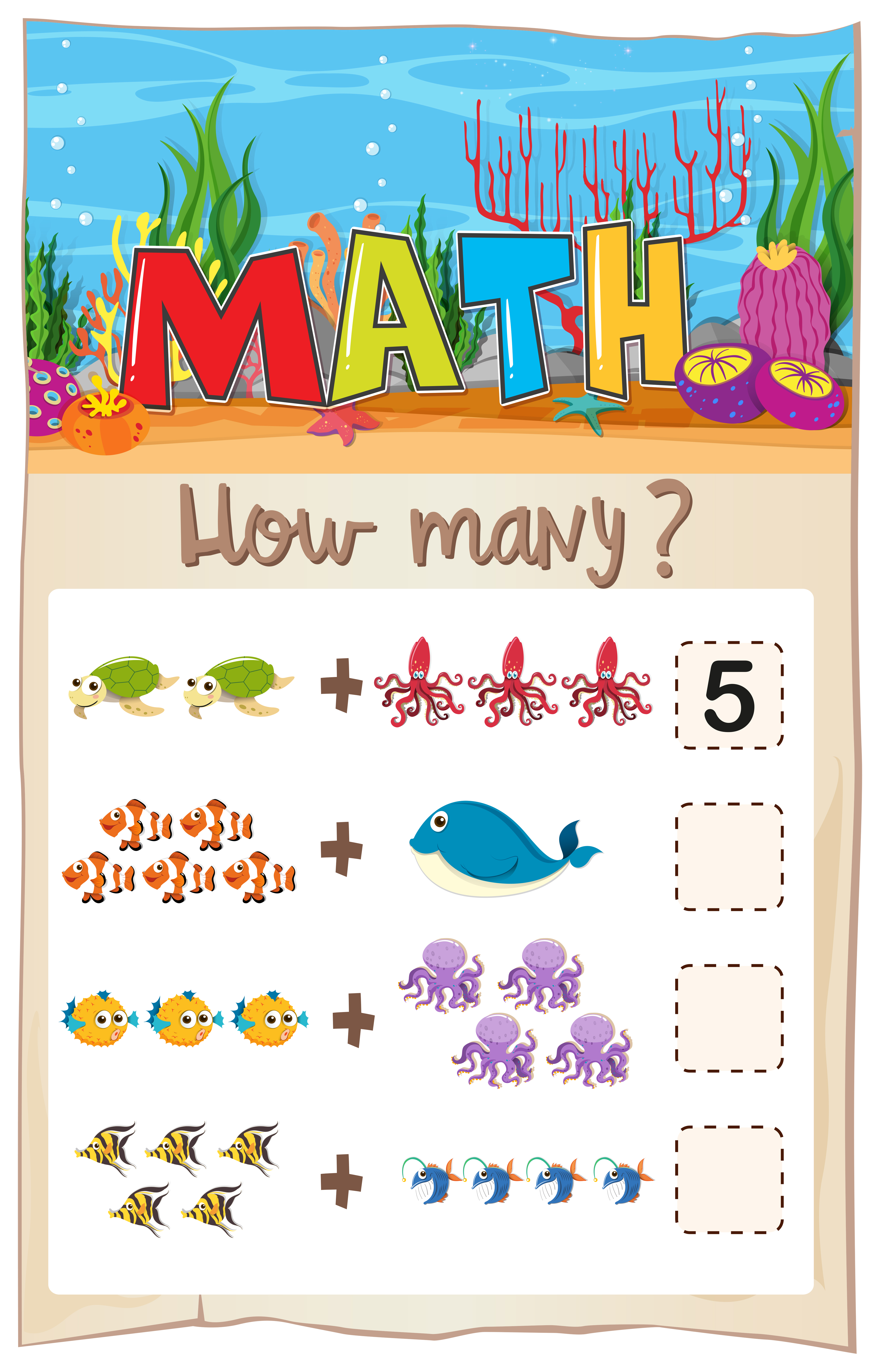 Write number matching worksheet - Download Free Vectors, Clipart