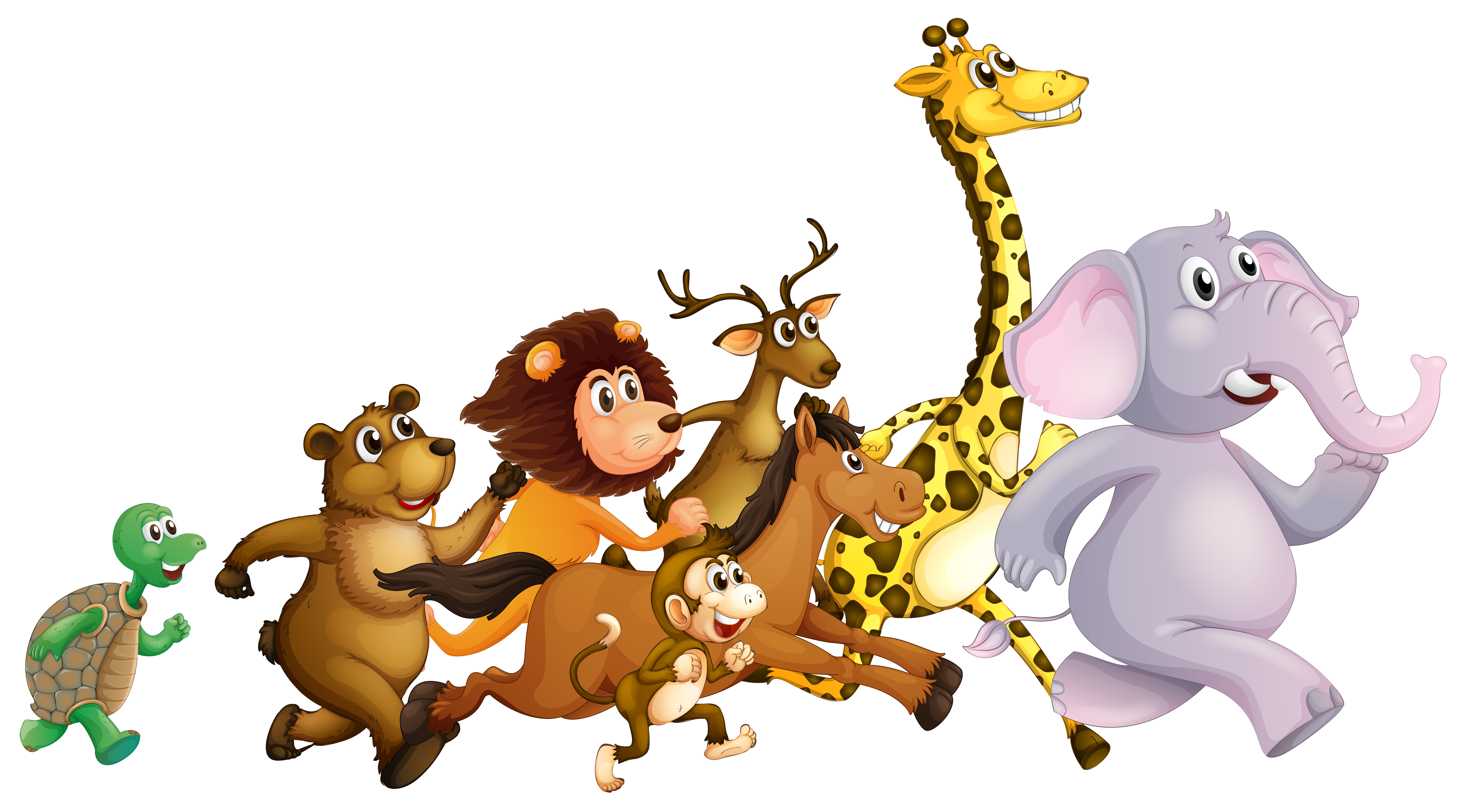 Wild animals running together - Download Free Vectors ...