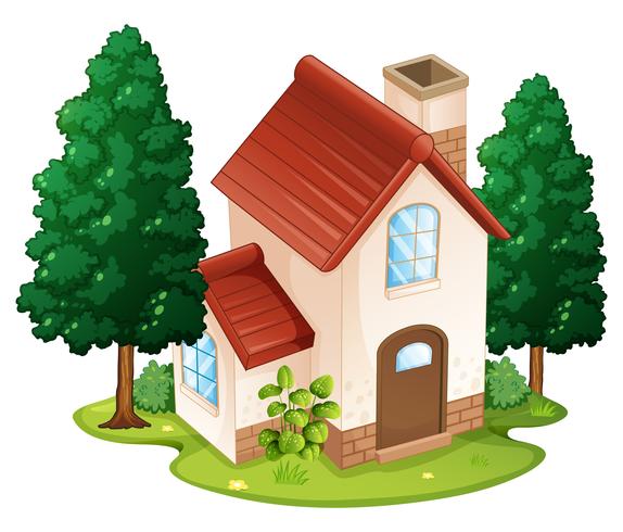 Single house on the island vector