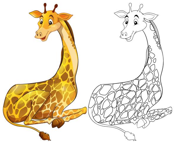 Animal outline for giraffe sitting vector