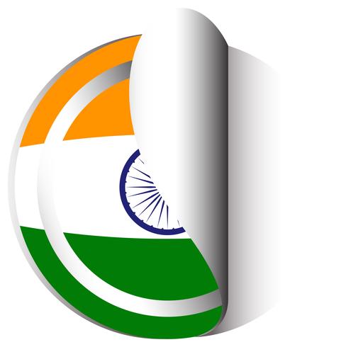 Sticker template for India flag vector