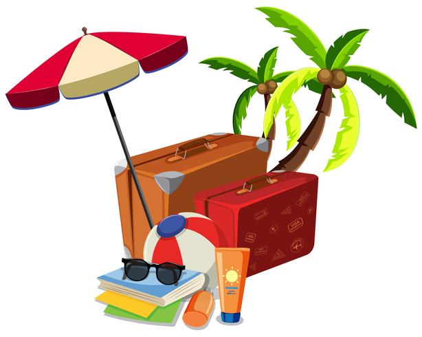 Beach summer travel object vector