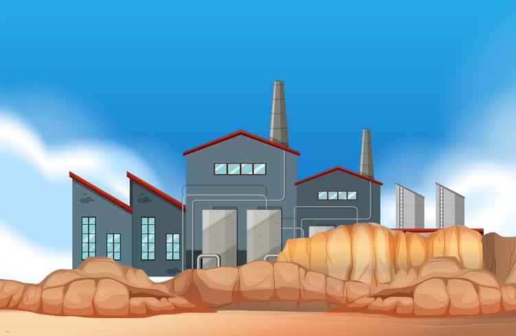 An industrial factory scene vector