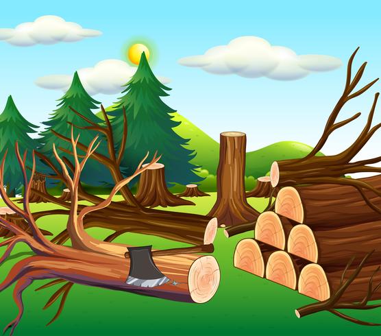 Deforestation scene with chopped woods 446795 Vector Art at Vecteezy Deforestation scene with chopped woods 446795 Vector Art at Vecteezy