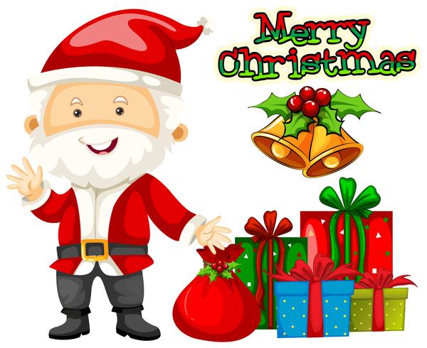 Christmas theme with Santa and presents vector