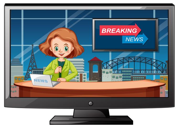 Live breaking news in studio vector