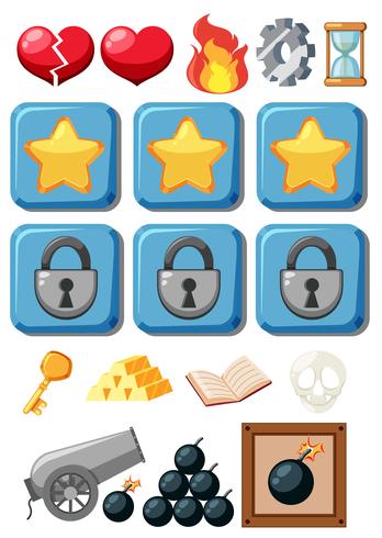 Set of game elements vector