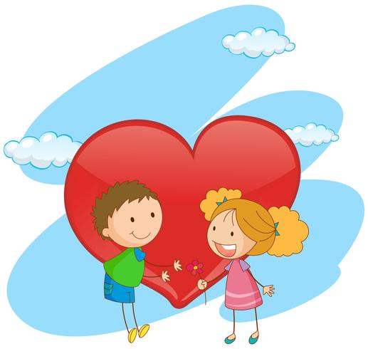 Boy and girl in love vector