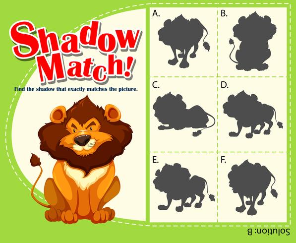 Game template with matching lion vector