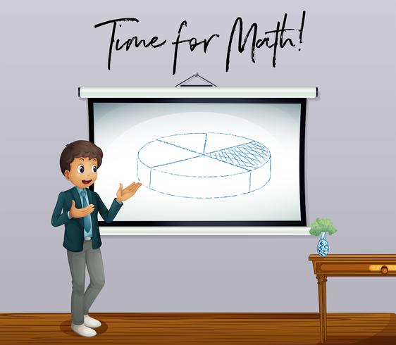 Tiempo de frase para matemáticas con el maestro de matemáticas en el aula vector