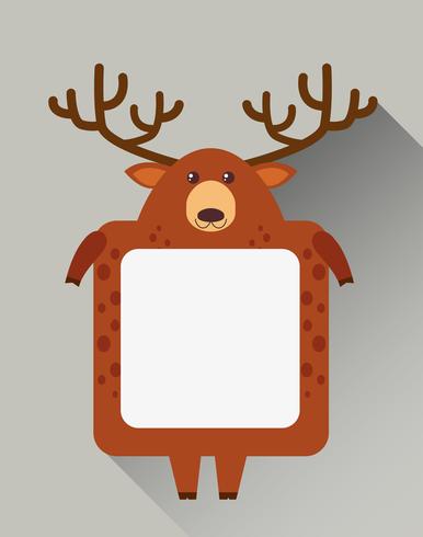 Frame design with cute deer shape vector