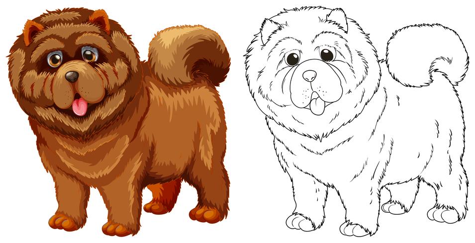 Animal outline for fluffy dog vector