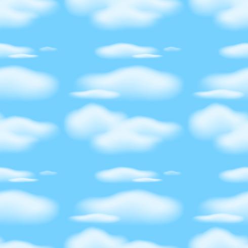 Seamless background with clouds in blue sky vector