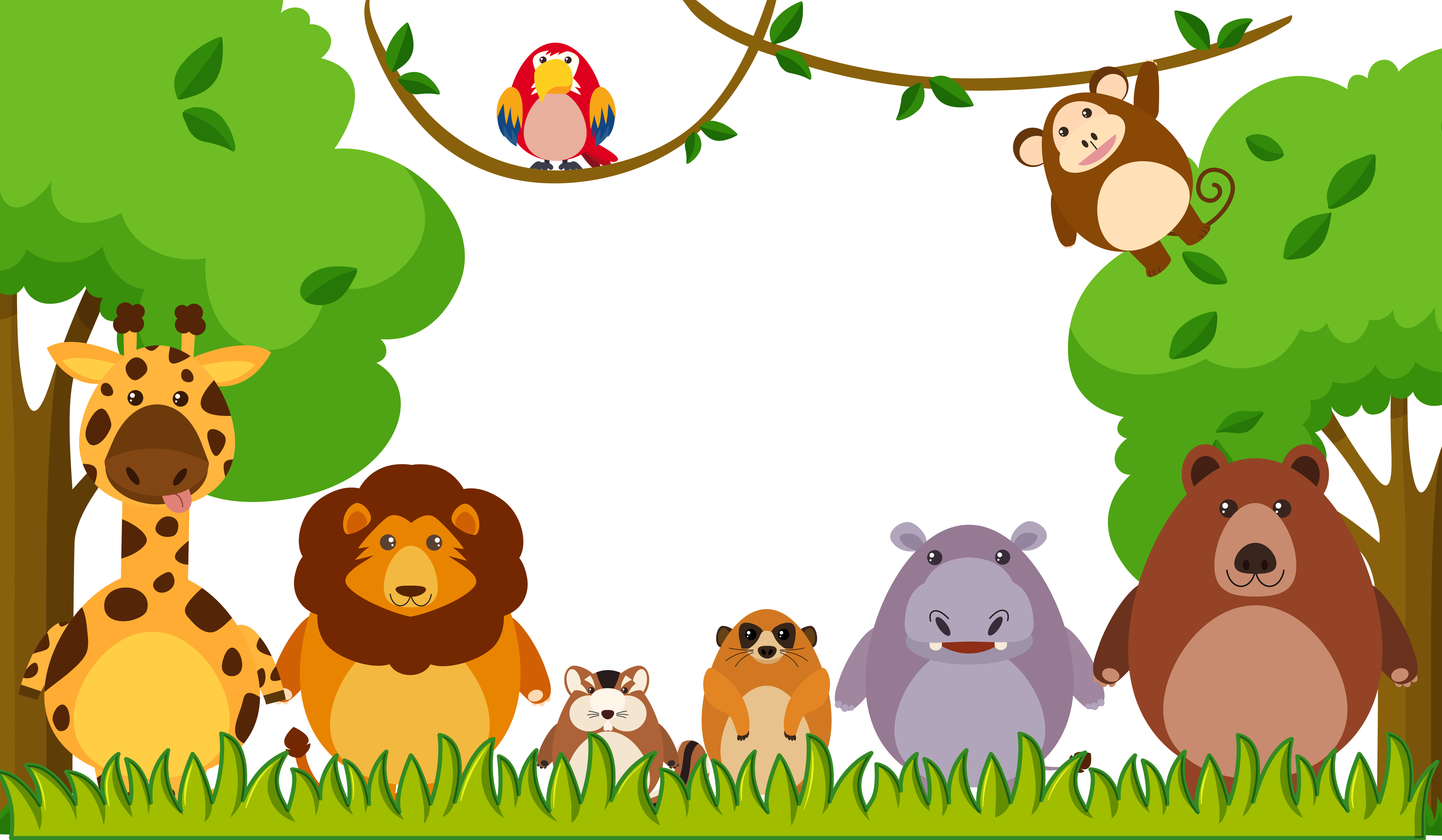  Background  template with wild animals  in park Download 