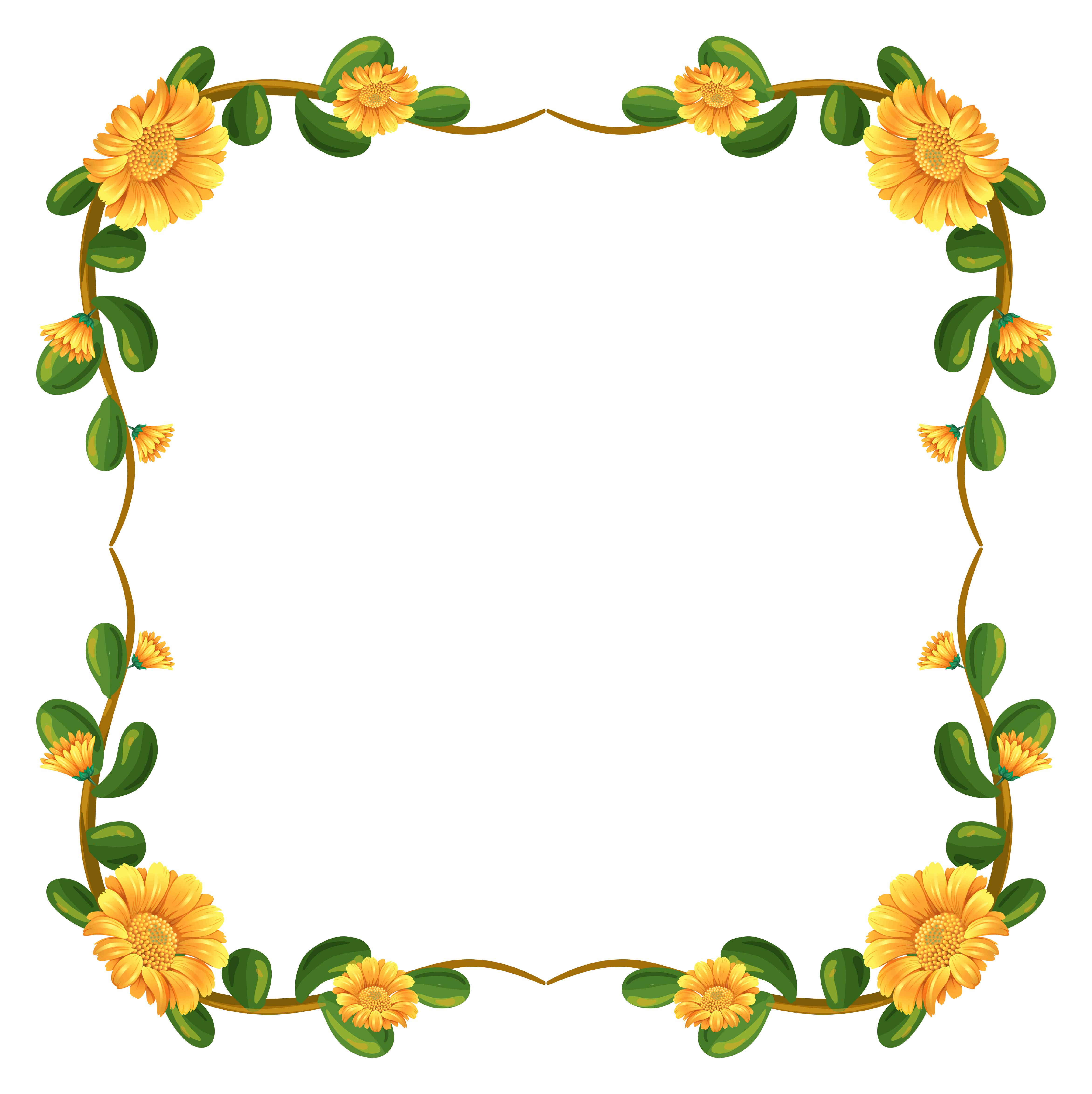 Download A floral border with yellow flowers - Download Free ...