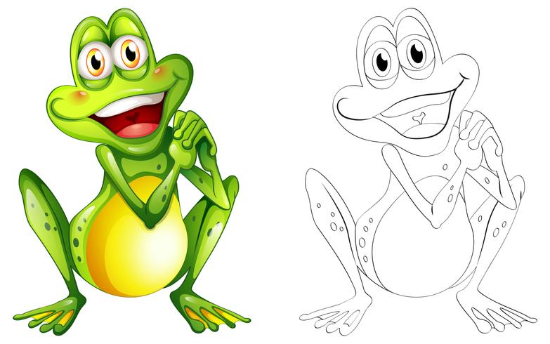 Doodle animal for little frog vector