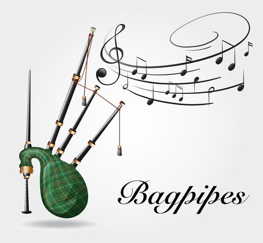 Font design with word bagpipes vector