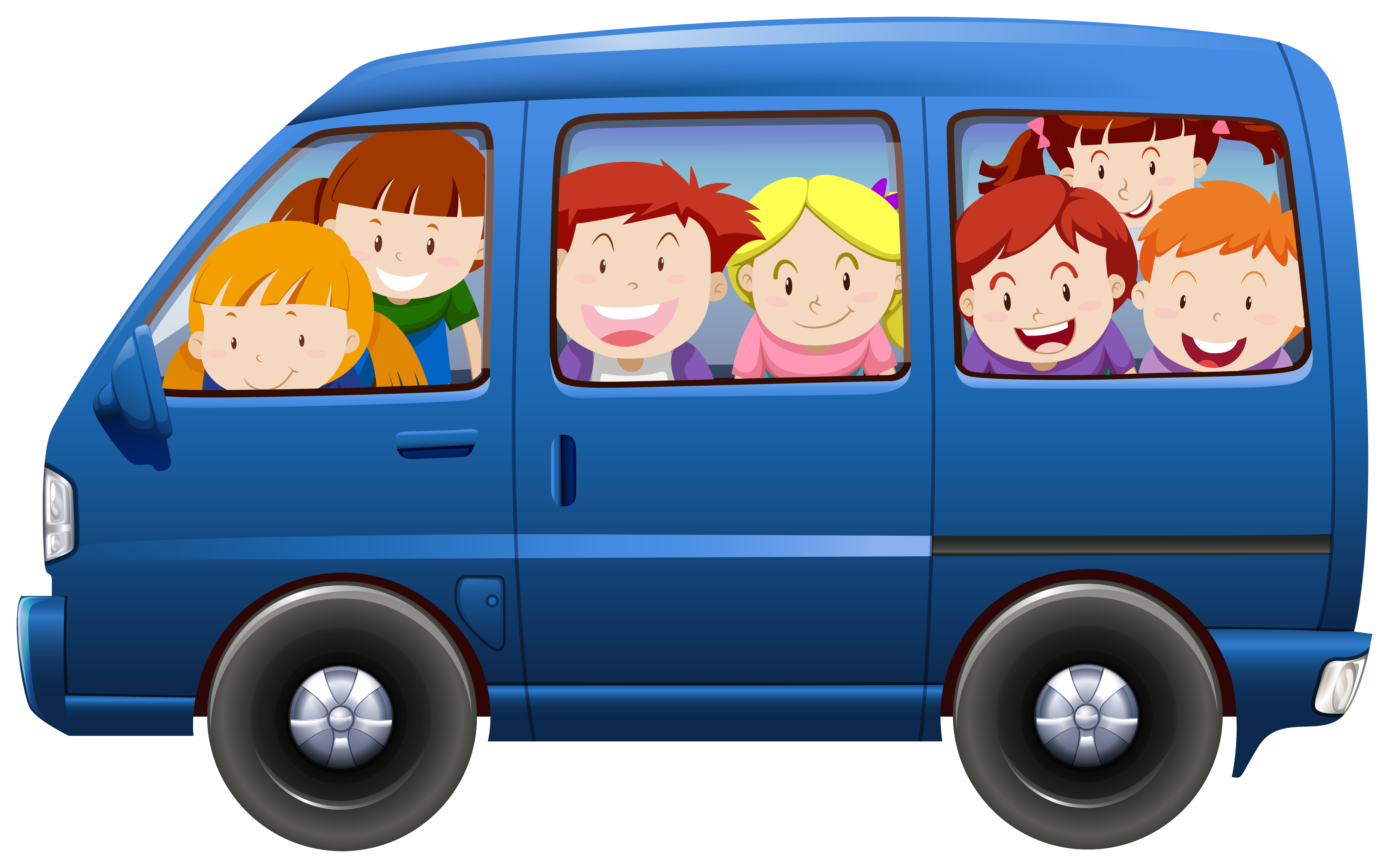 Blue Minivan Clipart