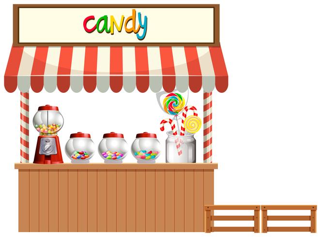 Puesto de dulces fondo blanco vector