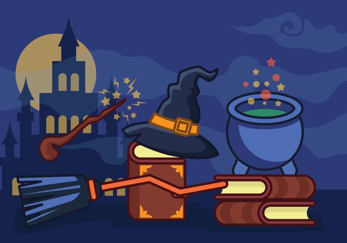 Wizard School Illustration vector