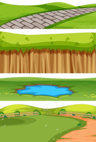 Set of park senes vector